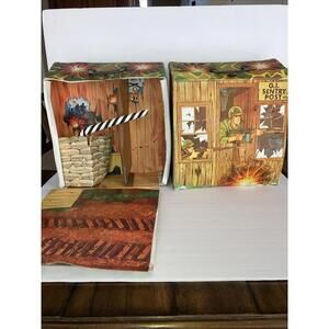 (2) Vintage 1964 G.I. Sentry Post Vinyl Carry Case GI Joe Toy Playset & Storage